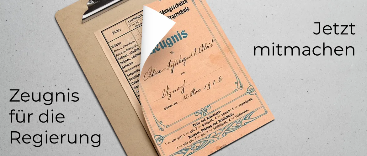 Zeugnis für die Regeriung Zeugnis für die Regeriung