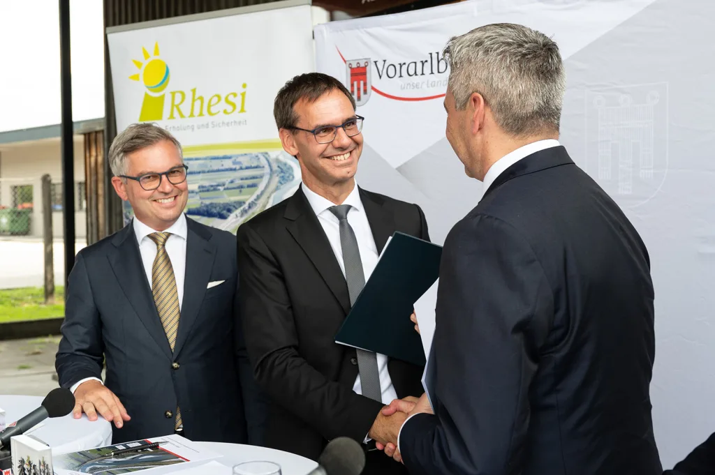 LH Wallner: „RHESI-Meilenstein erreicht – Finanzierung fixiert“ Unterzeichnung der Vereinbarung zur Kostenteilung von Land und Bund