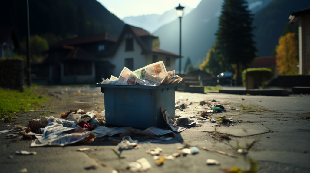 Zeitungen im Papierkübel