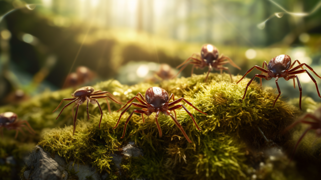 Zecken in einem Wald