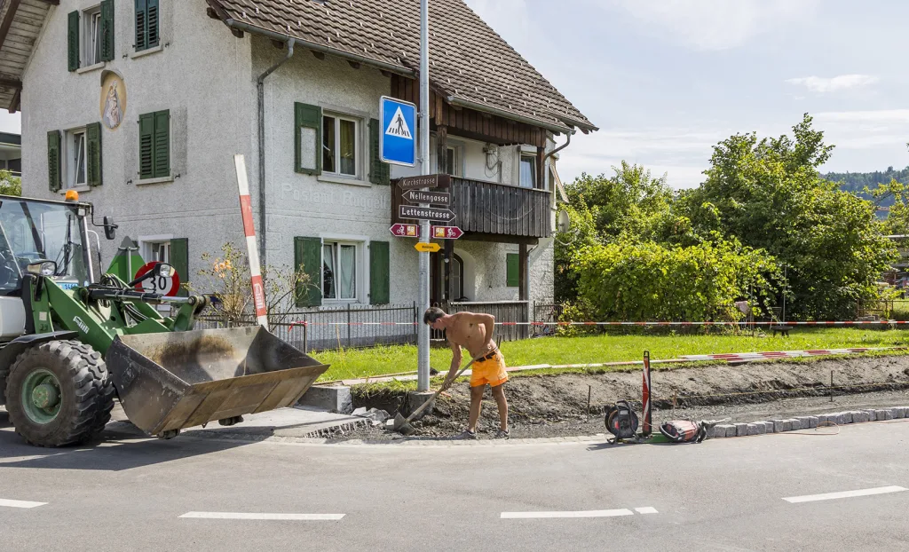 Bus-Haltestelle - Baustelle,Ruggell