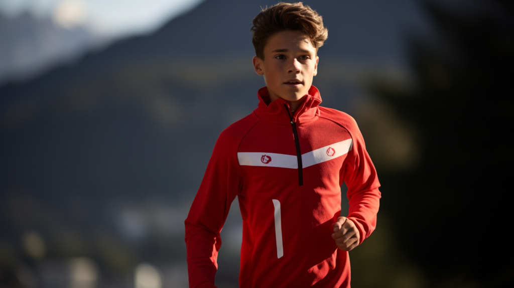 Junger Sportler in der Schweiz