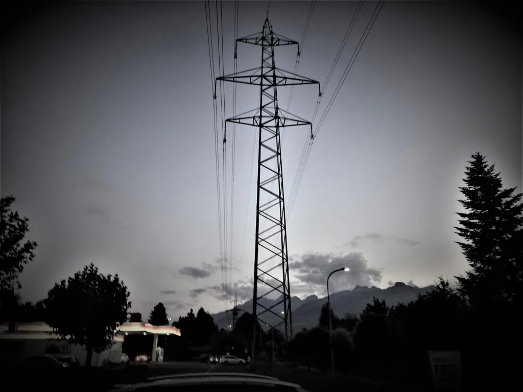 Hochspannungsmast in Haag SG