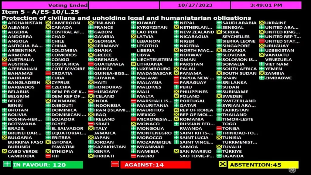 Abstimmung in der UN
