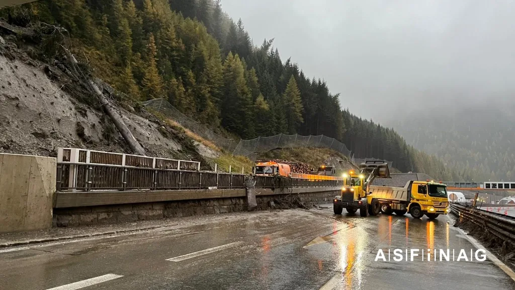 Brennerautobahn nach Murenabgang