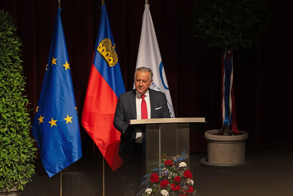 Landtagspräsident Albert Frick auf der Sitzung des Ständigen Ausschusses des Europarats