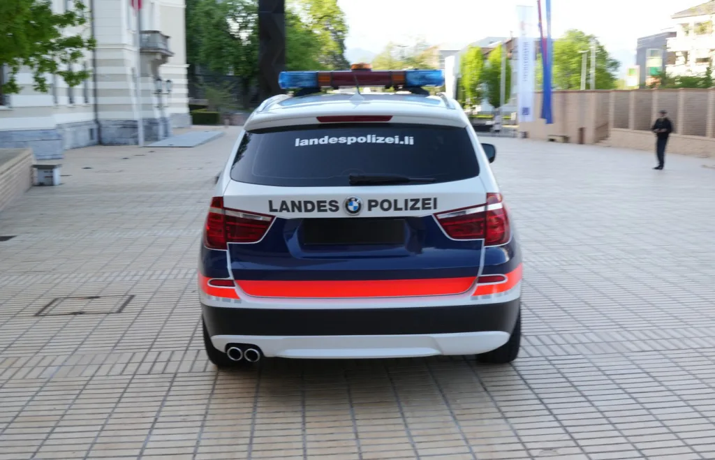 Polizeiauto in Vaduz