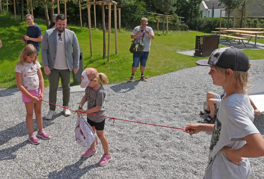 Vizebürgermeister Florian Meier bei der Eröffnung des Familienparks Waldhotel in Vaduz