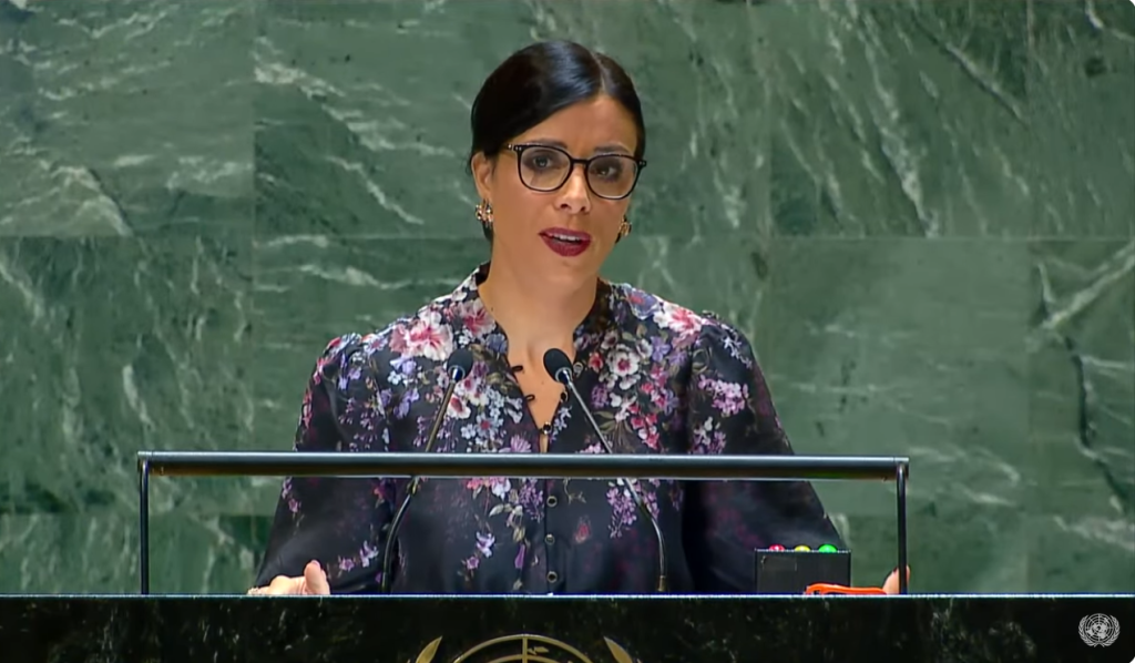 Dominique Hasler spricht auf der UN Generalversammlung 2024