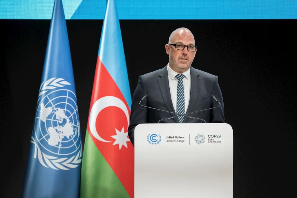 Regierungschef Daniel Risch würdigte in seiner Rede die Anstrengungen der Republik Aserbaidschan bei der Vorbereitung der Klimakonferenz.