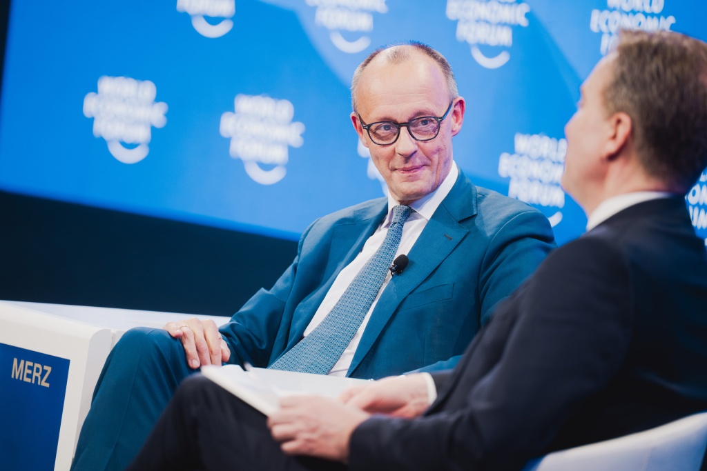 Børge Brende, President and Chief Executive Officer, World Economic Forum und Friedrich Merz