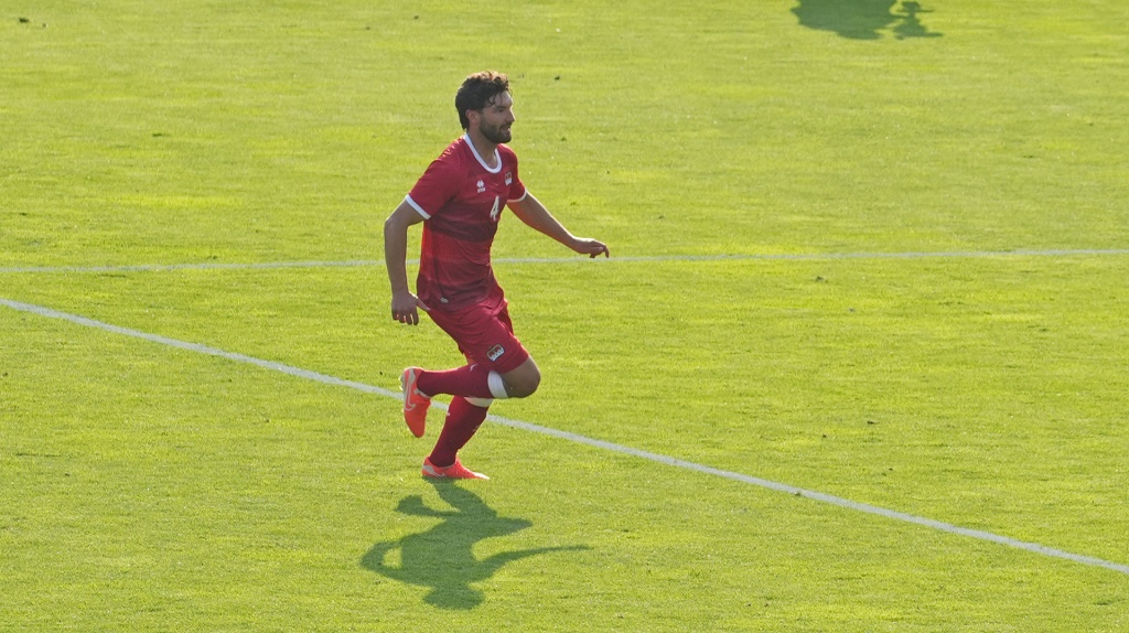 Lars Traber beim Länderspiel Liechtenstein gegen Schottland
