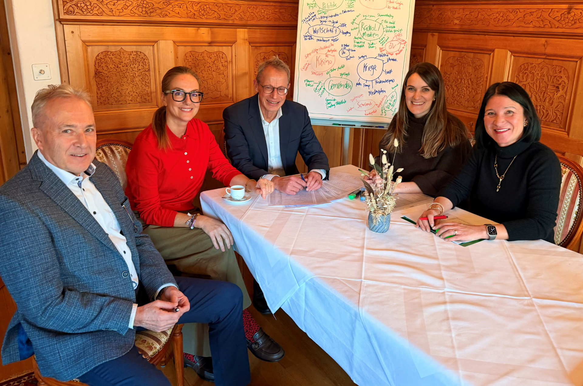 Günther Fritz, Doris Büchel, Daniel Quade- rer, Magdalena Hilbe, Carmen Dahl; Cécile Bachmann ist nicht auf dem Bild.