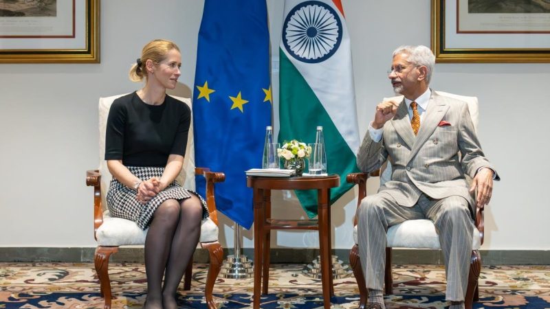 EU-Aussenbeauftragte Kaja Kallas und Indiens Aussenminister Subrahmanyam Jaishankar