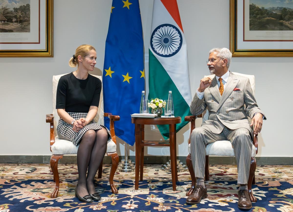 EU-Aussenbeauftragte Kaja Kallas und Indiens Aussenminister Subrahmanyam Jaishankar