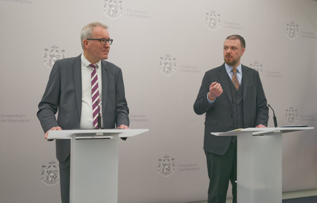 Regierungsräte Daniel Oehry und Emanuel Schädler