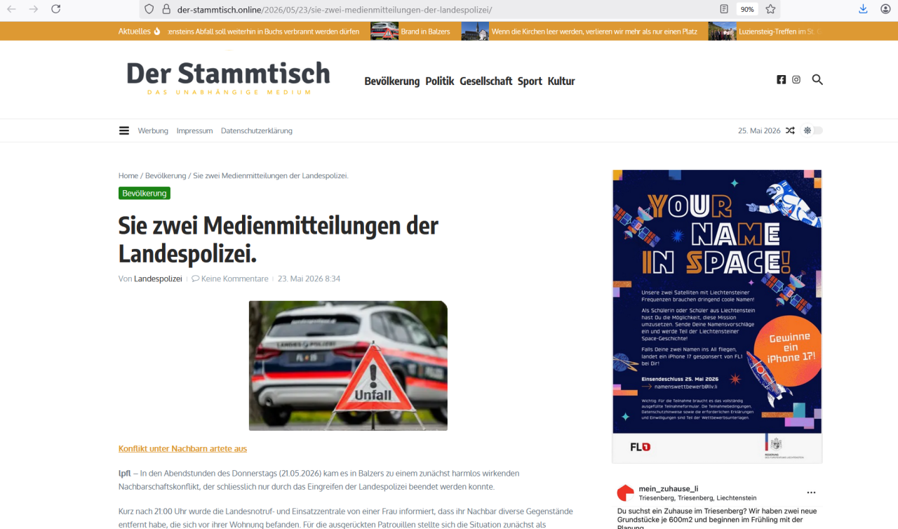 Screenshot aufgenommen am 25.5.2026