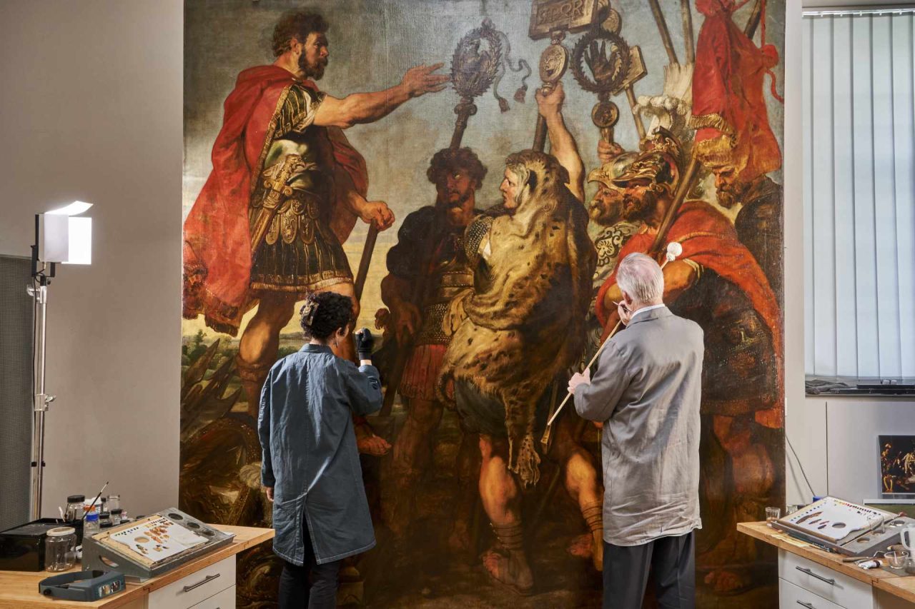 Einblick in die Restaurierung des Decius Mus Zyklus
