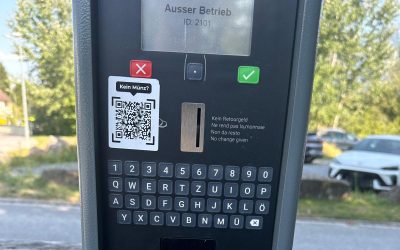 Manipulierte QR-Codes an Parkuhren