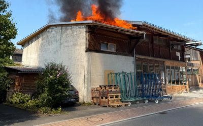 Dachbrand bei Schreinerei in Schaan