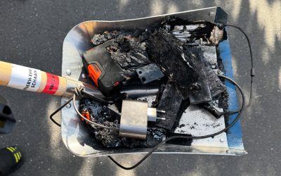 E-Bike-Akku gerät in Tiefgarage in Brand