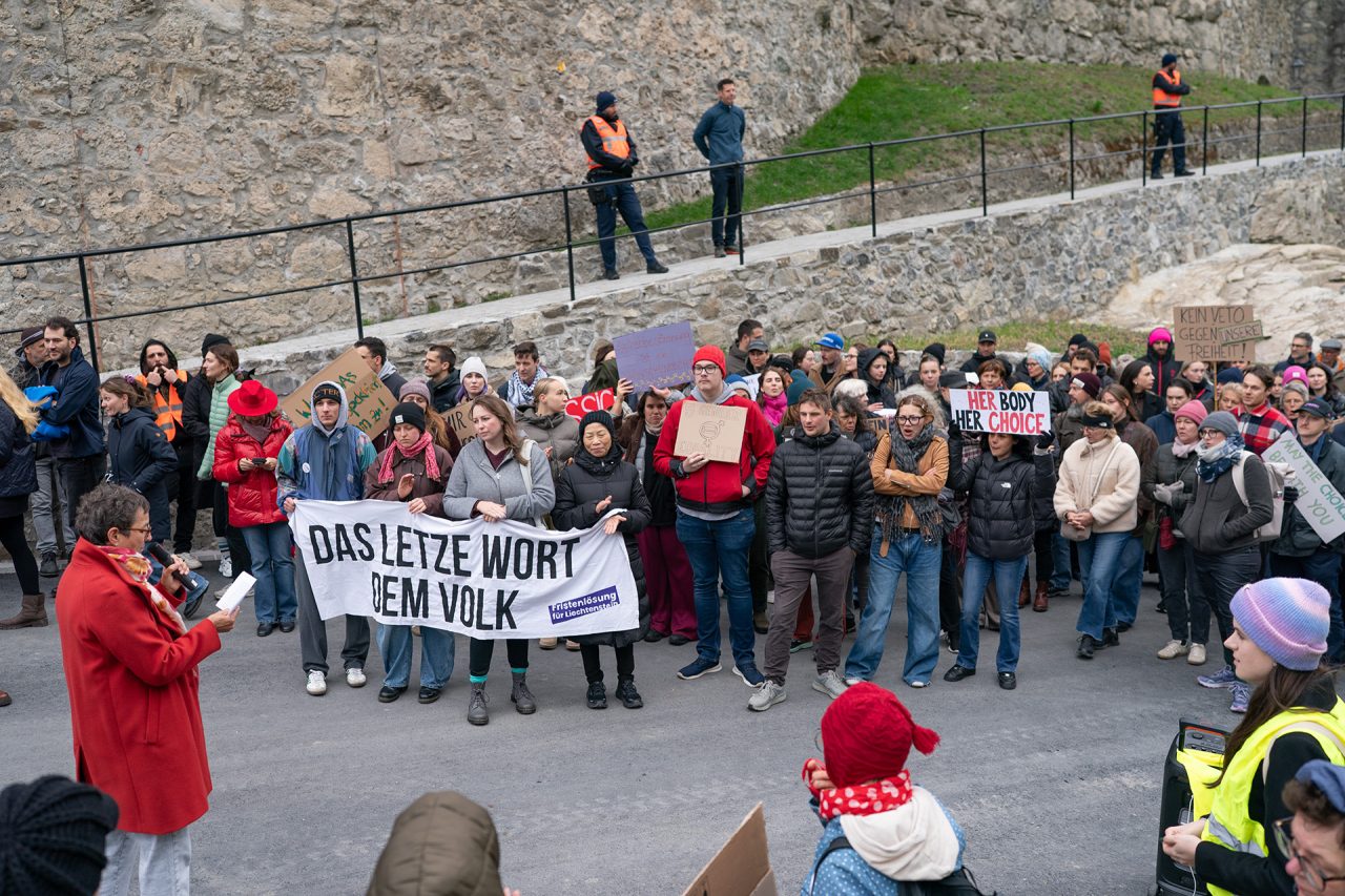 Demonstration gegen das Veto zur Fristenlösung